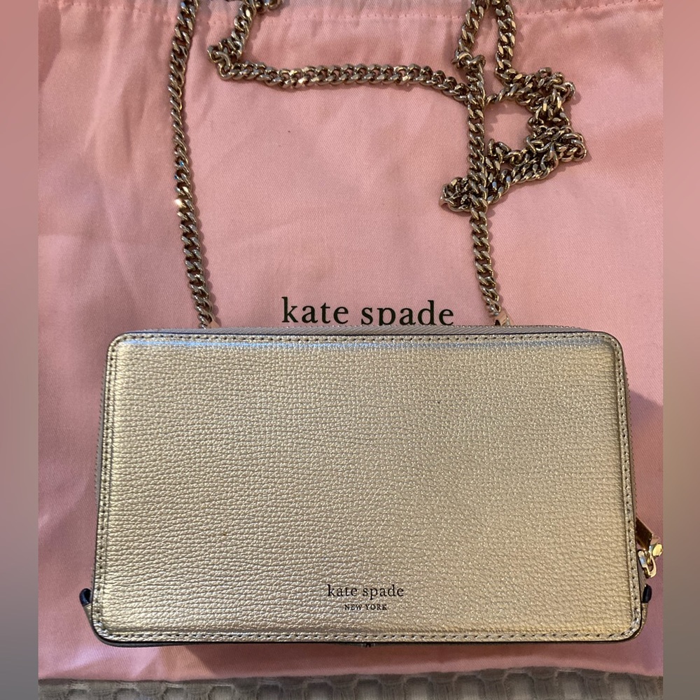 Kate Spade evening bag champagne metallic